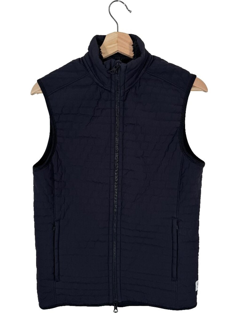 Reigning Champ Faux-Fur Lined Double Zip Vest Navy men's size XS